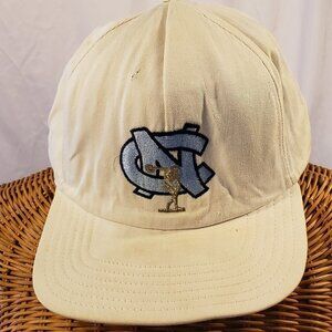 Men's UNC Ball Cap in White w/Blue Embroidered Logo - OS